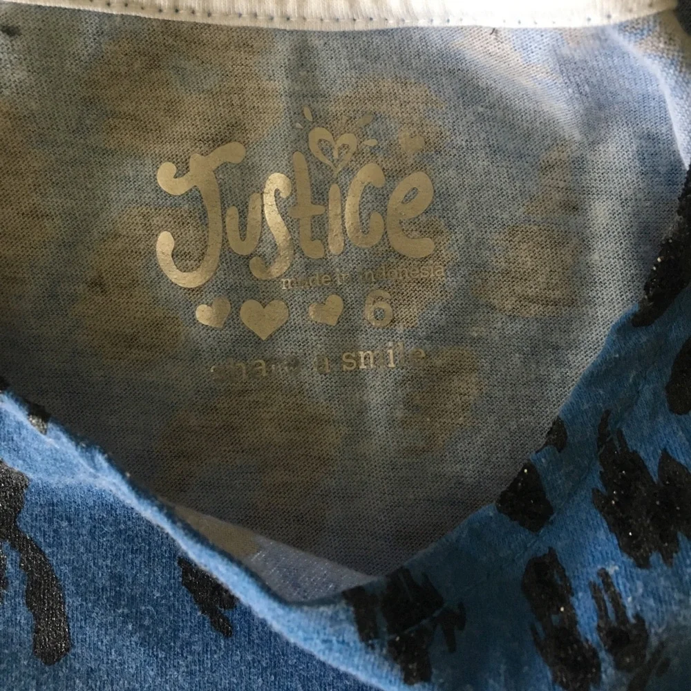Justice for girls animal print‎ top sz 6